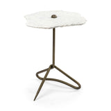 Live Edge White Marble Accent Table