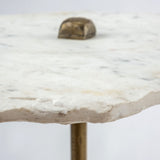 Live Edge White Marble Accent Table