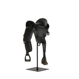 English Saddle Black Resin Sculpture