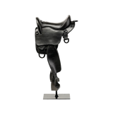 English Saddle Black Resin Sculpture