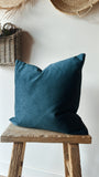 Velvet Pillow with feather Insert | Indigo