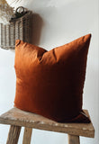 Velvet Pillow with Feather Insert |Terracotta Ember