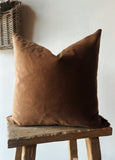 Velvet Pillow with Feather Insert | Cedar Bark