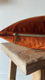 Velvet Pillow with Feather Insert |Terracotta Ember
