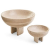 Pedestal Cement Travertine Look Bowl