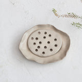 Stoneware Soap Dish with Removable Tray