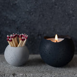 Black Orbis Concrete Candle | Medium