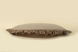Velvet Ruffle Linen Pillow | Chocolate