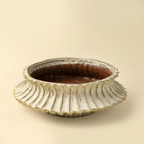 Stria Stoneware Low Vase
