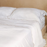 Aeptom Organic Bamboo Scallop Duvet Cover Set | White