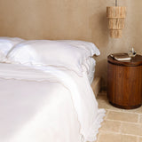 Aeptom Organic Bamboo Scallop Duvet Cover Set | White