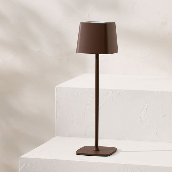 Square Shade LED Table Light | Brown