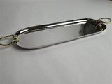 Hammered Steel Tray w/ Brass Handles
