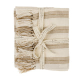 French Stripe Hammam Hand Towels |Warm Sand