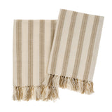 French Stripe Hammam Hand Towels |Warm Sand