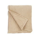 Stonewashed Waffle Throw Blanket Cream