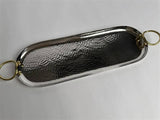 Hammered Steel Tray w/ Brass Handles