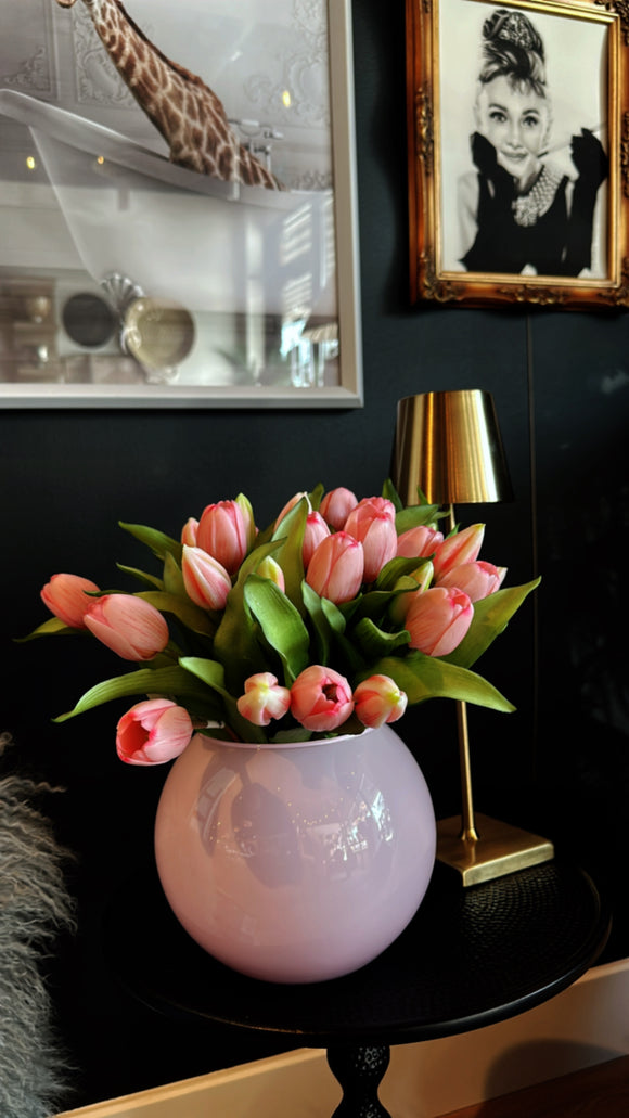 Pink Globe Glass Vase