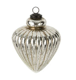 Giant Glass Teardrop Holiday Ornament | Silver Large