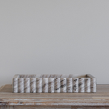 Scalloped Marble Fluted Beige Tray