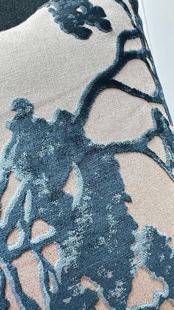 Tanzania Tree Velvet Pillow | Indigo