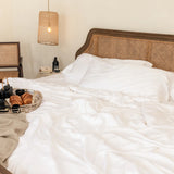 Organic Bamboo Sateen Duvet Cover Set | White