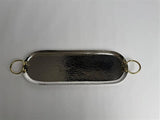 Hammered Steel Tray w/ Brass Handles