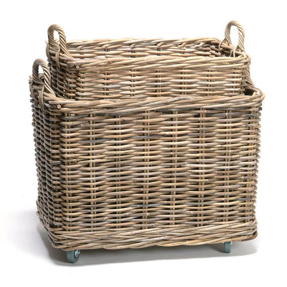 Rattan Baskets on Wheels