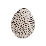 Mini Dots Ivory & Brown Clay Vase