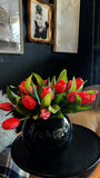 Black Globe Glass Vase