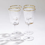 Aspen Triangular Wine Glass | Set of 4 Gold Rim