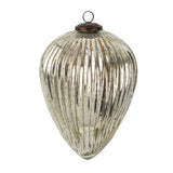 Giant Glass Egg Holiday Ornament | Silver