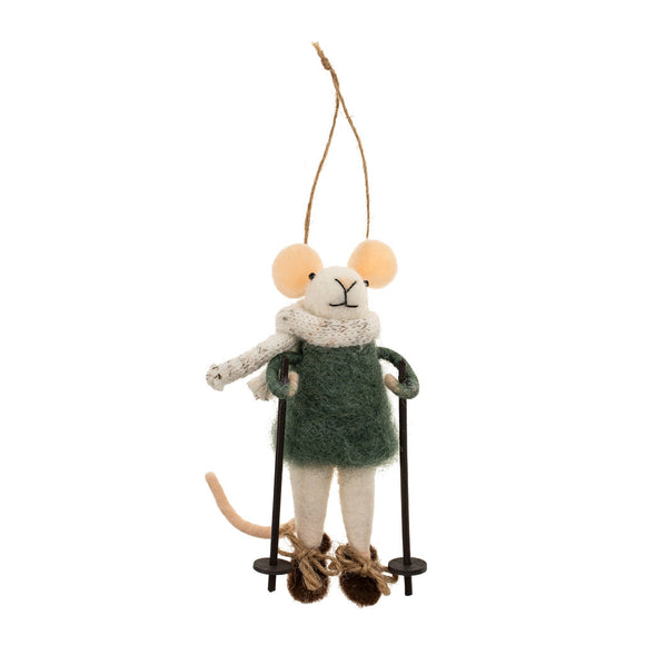 Snowshoe Silas Mouse Holiday Ornament