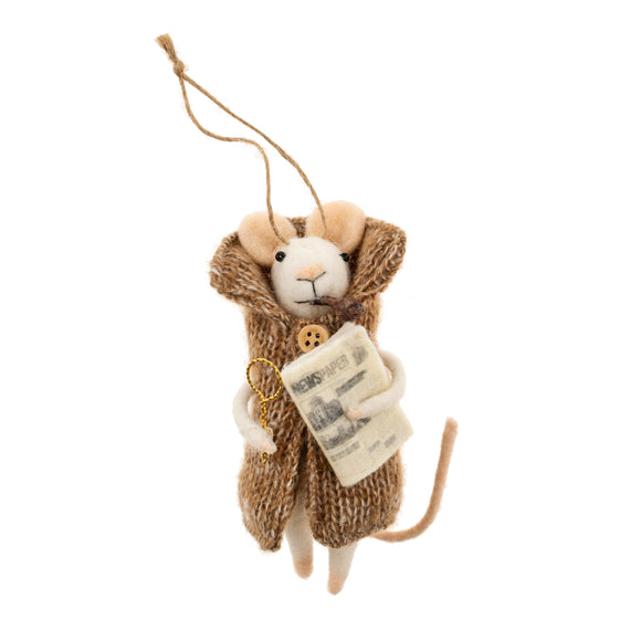 Newspaper Nelson Mouse Holiday Ornament