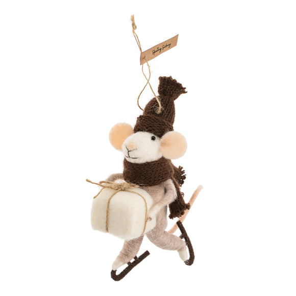 Skating Sidney Mouse Holiday Ornament