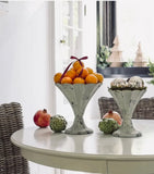 Metal Fluted Antique Vase | Small