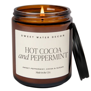 Hot Cocoa and Peppermint 9 oz Soy Candle