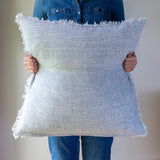 Lina Linen Pillow |Blue Stripe 24"