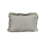 Ruffle Lumbar Pillow Cover Olive Green