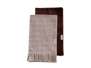 Brown & White Stripes Ruffle Kitchen Dish Towel