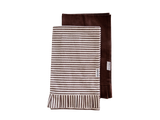 Brown & White Stripes Ruffle Kitchen Dish Towel