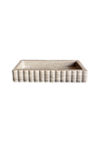 Scalloped Marble Fluted Beige Tray