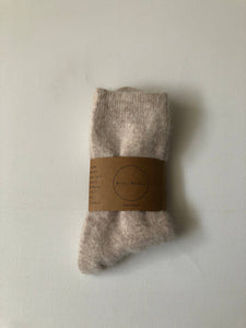 FLUFFY ANGORA SOCKS | NEUTRAL