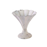 Metal Fluted Antique Vase | Medium