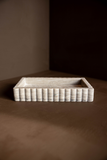 Scalloped Marble Fluted Beige Tray