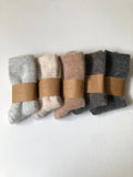 FLUFFY ANGORA SOCKS | NEUTRAL