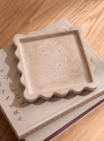 Scalloped Plate |Travertine Look