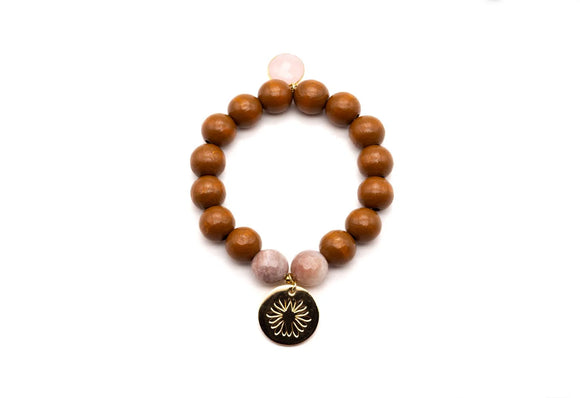 Mala Wooden Beads Bracelet | Caramel