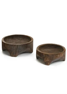 Footed Paulownia Wood Bowl
