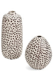 Mini Dots Ivory & Brown Clay Vase